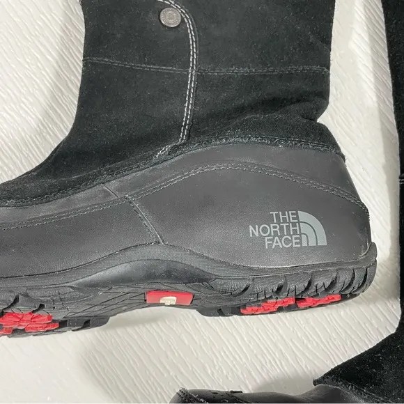 The North Face Anna Purna Tall Black Leather Boots Insulated Women’s Size 8.5