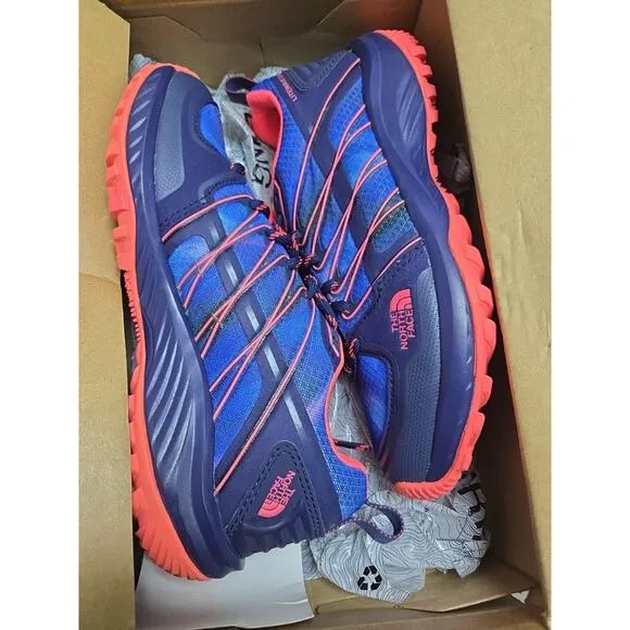 The North Face Litewave Explore Women's Patriot Blue Print Tropical Coral Size 6
