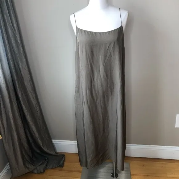 Theory Moss Green Slip Dress 2