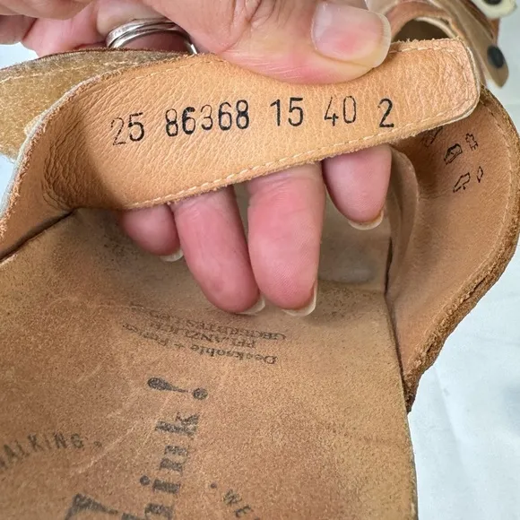 Think! Multiple Leather Strap Slip on Sandals Size 40/9.5
