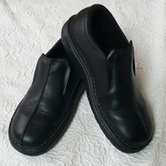 Thom McAn Black Leather Marcos Loafer Shoe, Comfort slip-on. Size 8