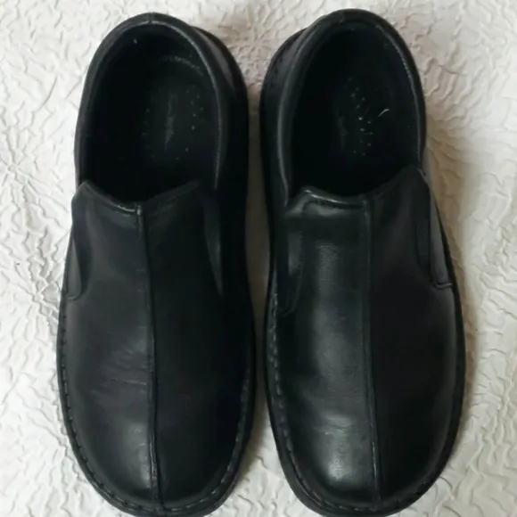 Thom McAn Black Leather Marcos Loafer Shoe, Comfort slip-on. Size 8