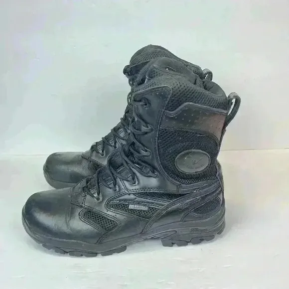 Thorogood Mens Size 10M US Black Tactical Side Zip Waterproof  Boots 834-62194