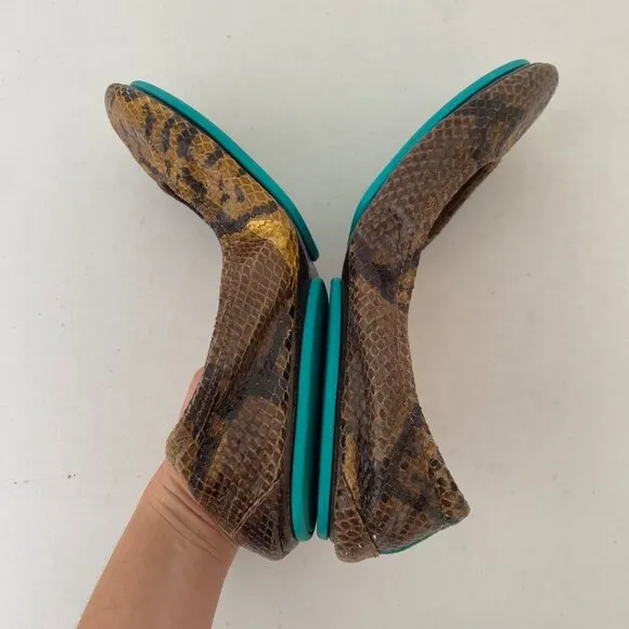 Tieks Mocha Snake Flats Shoes