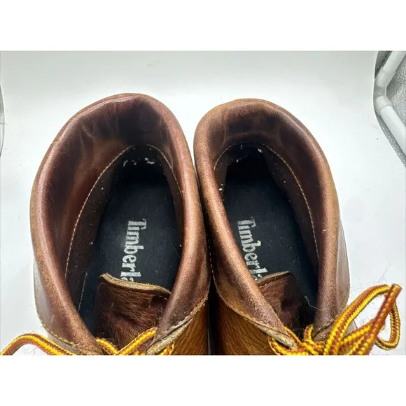 Timberland Boots 7.5 M Mens Mid Hiking Brown Leather Boots Shoes