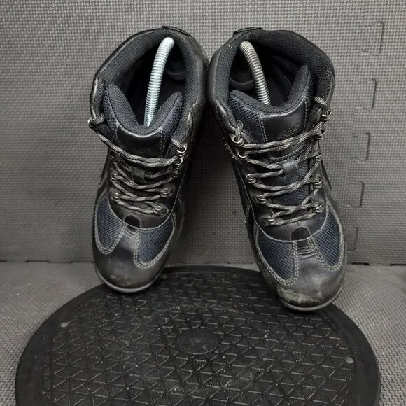 Timberland Euro Hiker Boots Youth Sz 6.5 Black Leather Hiking Booties