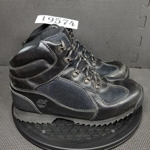 Timberland Euro Hiker Boots Youth Sz 6.5 Black Leather Hiking Booties