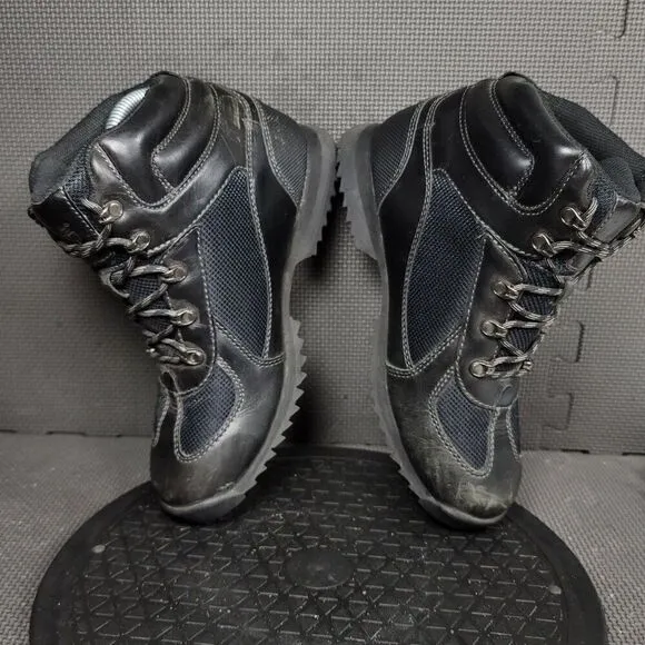 Timberland Euro Hiker Boots Youth Sz 6.5 Black Leather Hiking Booties