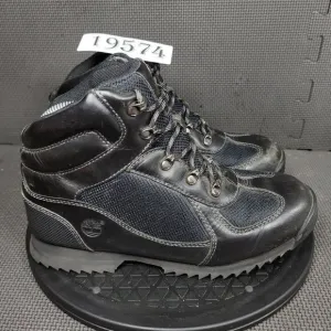 Timberland Euro Hiker Boots Youth Sz 6.5 Black Leather Hiking Booties