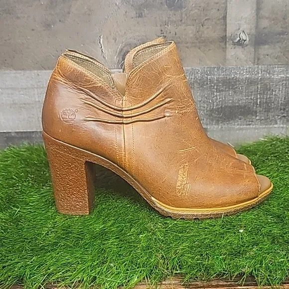 Timberland ’Glancy’ Ruched Peep Toe Boots | 9.5