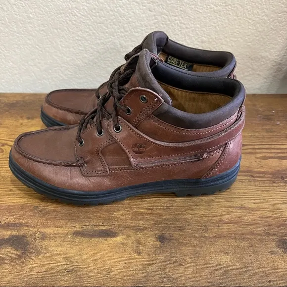 Timberland Gore-Tex Lace Up Hiking Brown Leather Boots Womens Sz 10 Gorpcore EUC