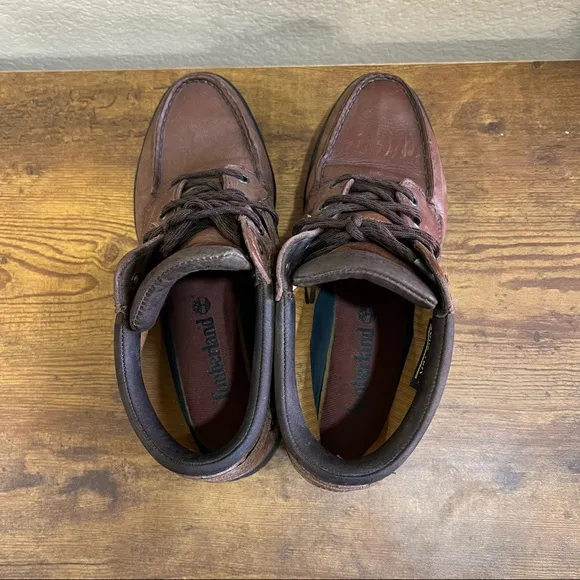 Timberland Gore-Tex Lace Up Hiking Brown Leather Boots Womens Sz 10 Gorpcore EUC