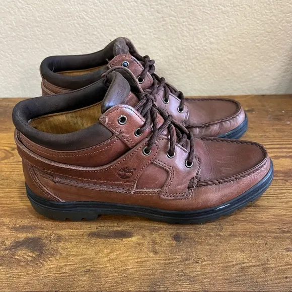 Timberland Gore-Tex Lace Up Hiking Brown Leather Boots Womens Sz 10 Gorpcore EUC