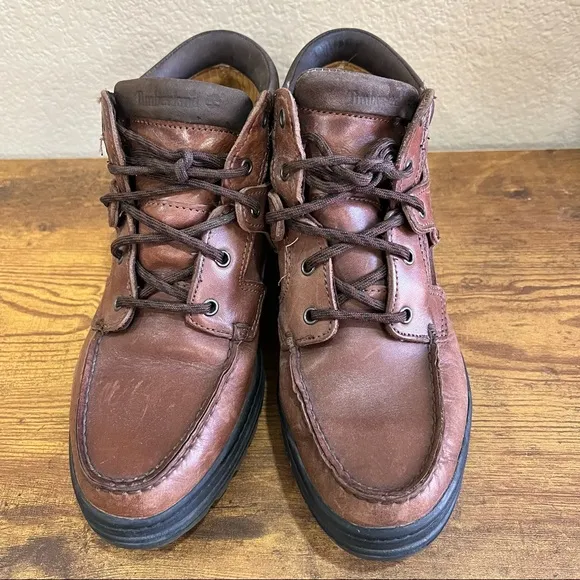 Timberland Gore-Tex Lace Up Hiking Brown Leather Boots Womens Sz 10 Gorpcore EUC