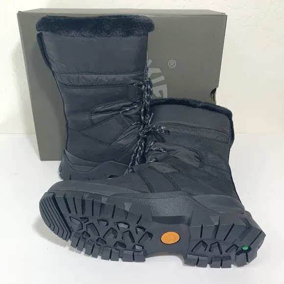 Timberland Jenness Falls Insulated Boots Faux Fur Leather Black Pull On Size 7.5