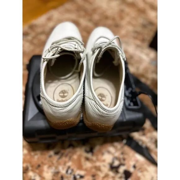 Timberland Leather Oxfords Casual Lace Up Shoes White Sneakers unisex size‎ 8