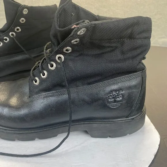 Timberland Men's Boots Size 12- Black Leather Roll Top Black,Hiking,Outdoor
