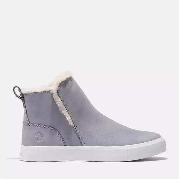 Timberland Skyla Bay Booties Faux Fur Lined Waterproof Sneaker Boots Nubuck Pull
