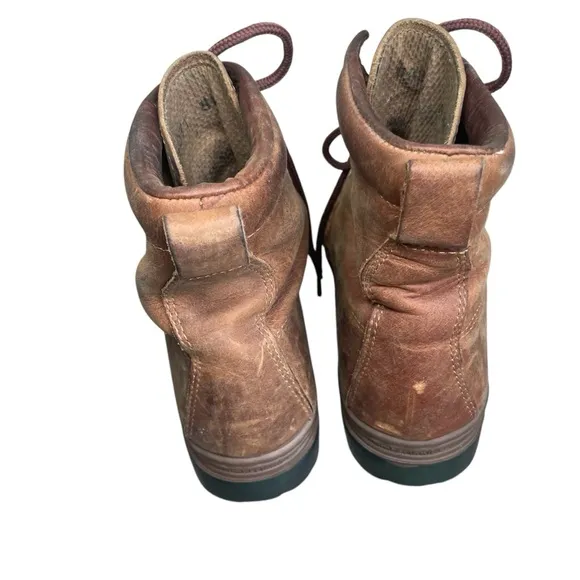 Timberland Women’s Brown Leather Work Hiking Boots 8M Lace Up Outdoor Logo