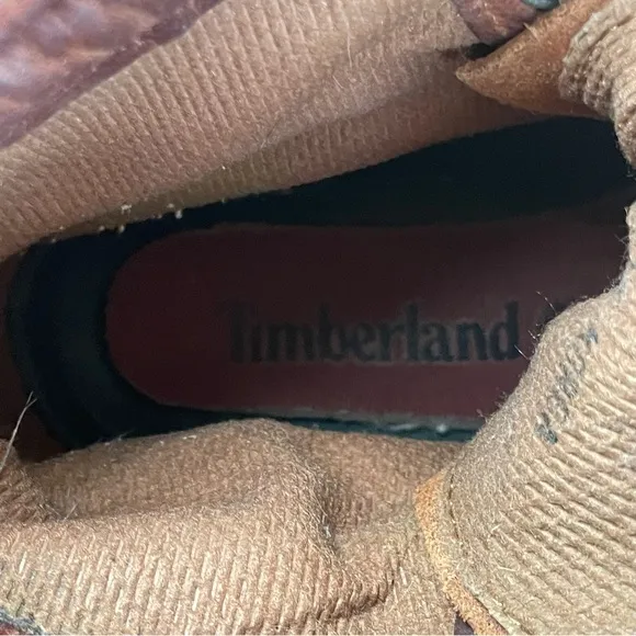 Timberland Women’s Brown Leather Work Hiking Boots 8M Lace Up Outdoor Logo