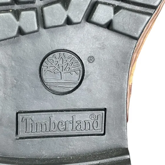 Timberland Women’s Brown Leather Work Hiking Boots 8M Lace Up Outdoor Logo