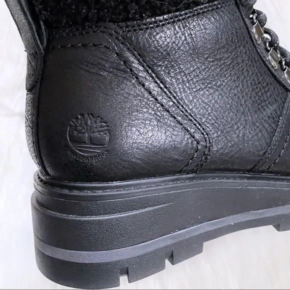 Timberland Women’s Cervinia Valley Waterproof Warm Lined Black Leather Boots