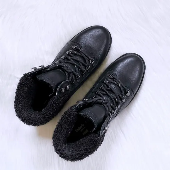 Timberland Women’s Cervinia Valley Waterproof Warm Lined Black Leather Boots