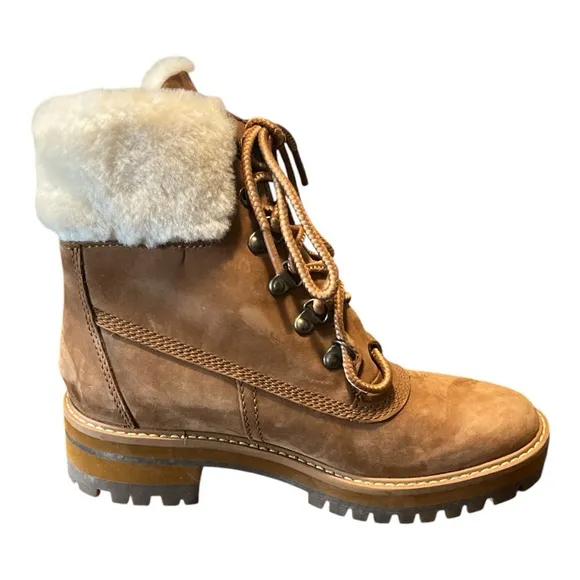 TIMBERLAND Women's Courmayeur Valley Women's Shearling Lined Boots Rust SZ 6.5