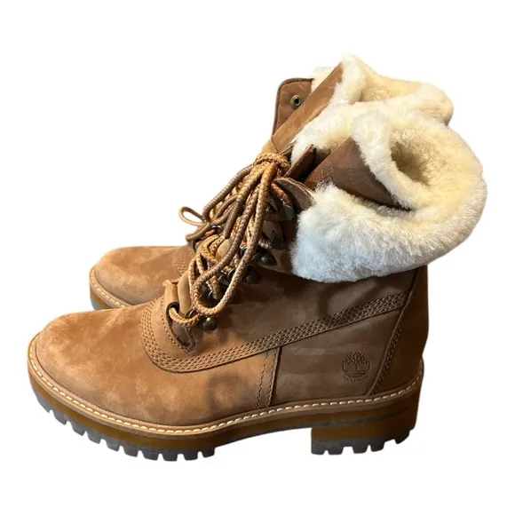 TIMBERLAND Women's Courmayeur Valley Women's Shearling Lined Boots Rust SZ 6.5