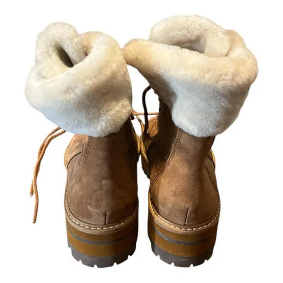 TIMBERLAND Women's Courmayeur Valley Women's Shearling Lined Boots Rust SZ 6.5
