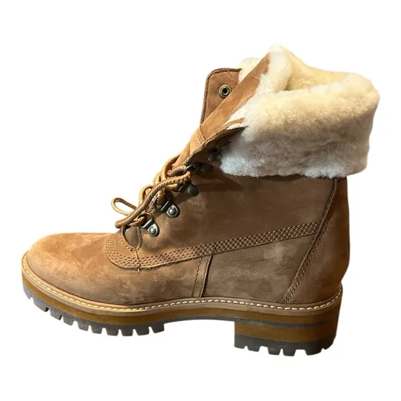 TIMBERLAND Women's Courmayeur Valley Women's Shearling Lined Boots Rust SZ 6.5