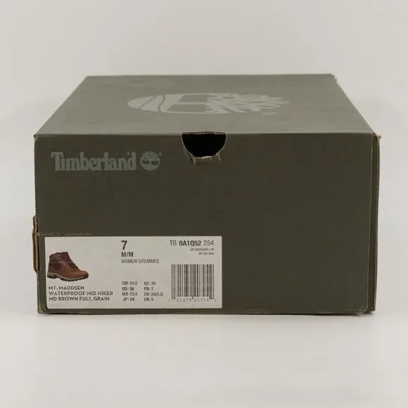 Timberland Women's Mt. Maddsen Waterproof Mid Hiker TB 0A1Q52-254 size 7