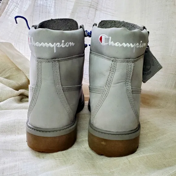 Timberland X Champion Grey Nubuck 6&quot; Premium Waterproof Boots Size 6