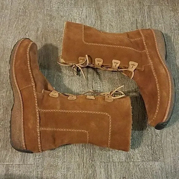Timberland Fauna Brown Suede Lace-Up Boots 9.5 M
