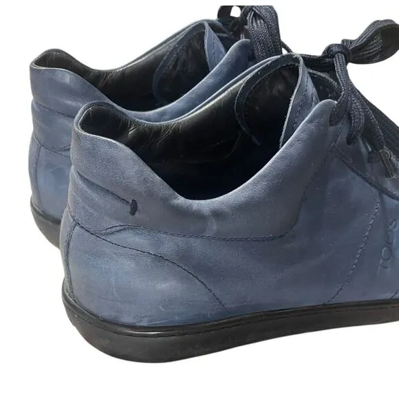 Tod’s Mens size 8.5 Suede Leather Lace-up Low Top Casual Shoes Sneakers Blue