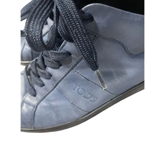 Tod’s Mens size 8.5 Suede Leather Lace-up Low Top Casual Shoes Sneakers Blue