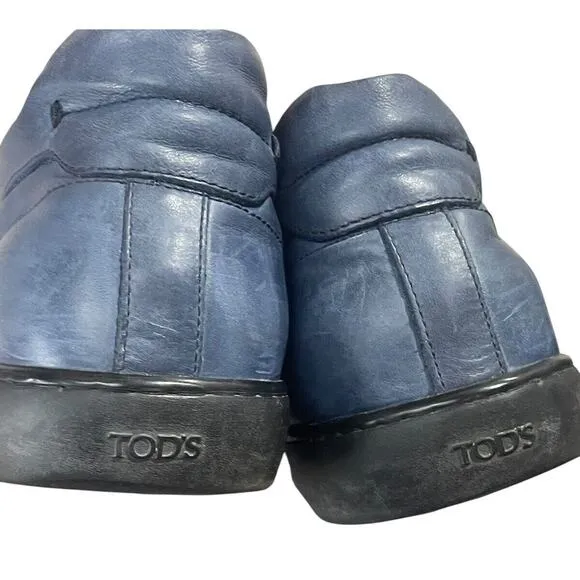 Tod’s Mens size 8.5 Suede Leather Lace-up Low Top Casual Shoes Sneakers Blue