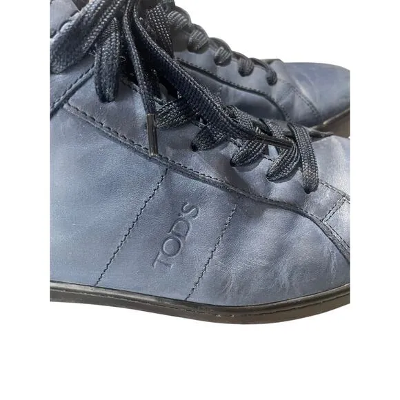 Tod’s Mens size 8.5 Suede Leather Lace-up Low Top Casual Shoes Sneakers Blue