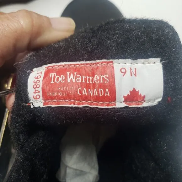 Toe Warmers Canada Active black winter weather waterproof boots size 9 N