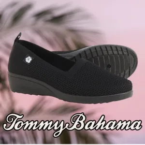 TOMMY BAHAMA mesh Black Lizzie Demi Memory Foam Slip-On Wedge Shoes sneakers 8.5