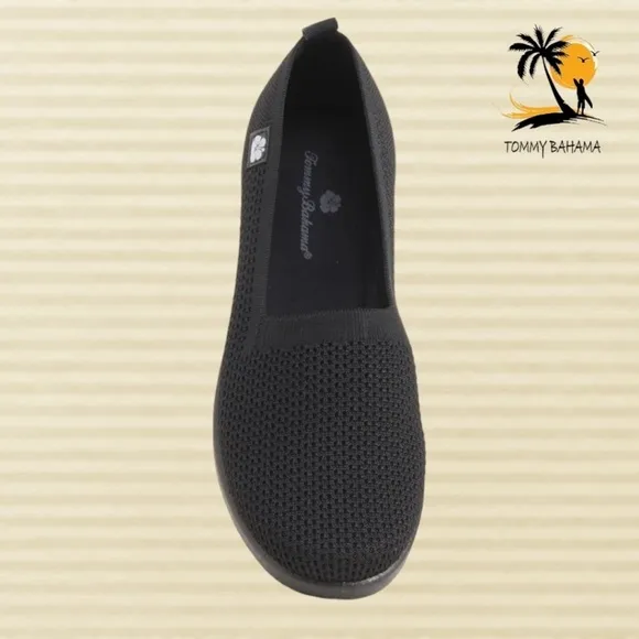 TOMMY BAHAMA mesh Black Lizzie Demi Memory Foam Slip-On Wedge Shoes sneakers 8.5