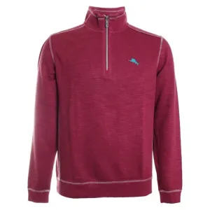Tommy Bahama Tobago Bay 1/2 zip fish Cave maroon wine red sweatshirt top