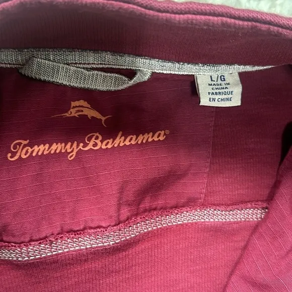 Tommy Bahama Tobago Bay 1/2 zip fish Cave maroon wine red sweatshirt top