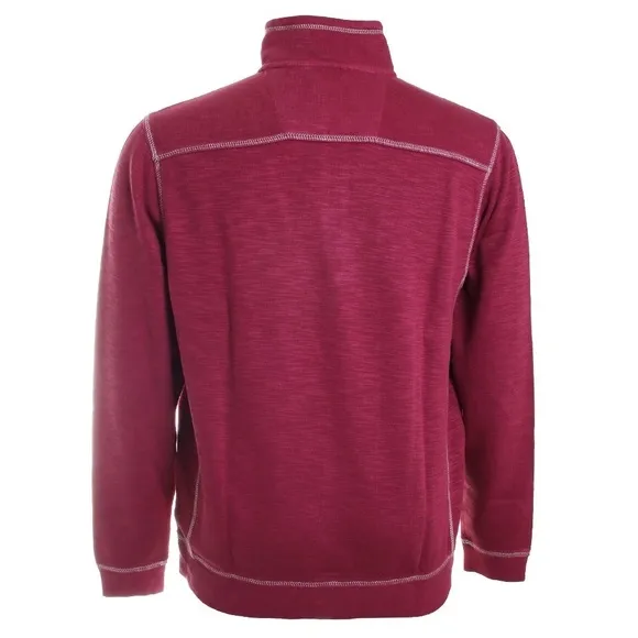 Tommy Bahama Tobago Bay 1/2 zip fish Cave maroon wine red sweatshirt top