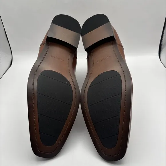 TOMMY HILFIGER Men's Syler Slip On Dress Chelsea Boot Dark Natural Brown 10 M