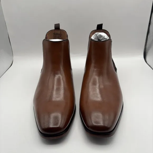 TOMMY HILFIGER Men's Syler Slip On Dress Chelsea Boot Dark Natural Brown 10 M