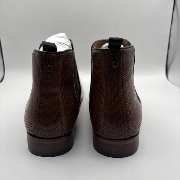TOMMY HILFIGER Men's Syler Slip On Dress Chelsea Boot Dark Natural Brown 10 M