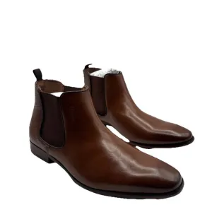 TOMMY HILFIGER Men's Syler Slip On Dress Chelsea Boot Dark Natural Brown 10 M