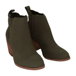 TOMS Olive Everly Leather Boots Womens Shoes, Olive, Size 6.5