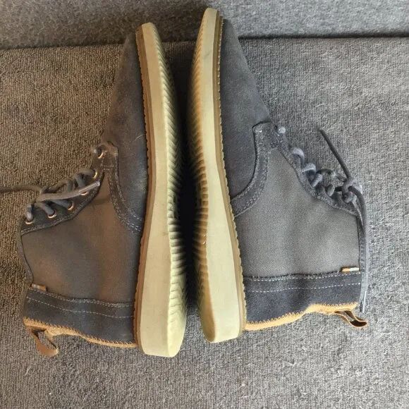 Toms Porter Men's Iron Gray Suede and Canvas Lace Up Casual Dress Boots Sz 7
